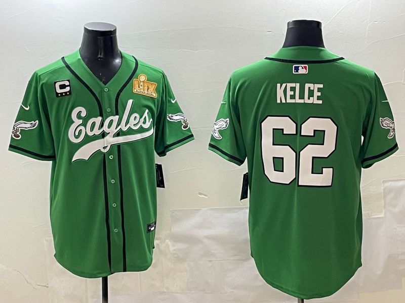 Men Philadelphia Eagles #62 Kelce Green three generations Jointly Name 2025 Nike Limited NFL Jersey style 2